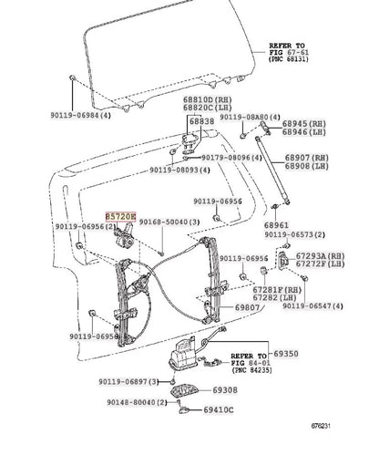 TOYOTA Genuine OEM Back Door Power Window Motor 85720-35161 4Runner New - Image 9